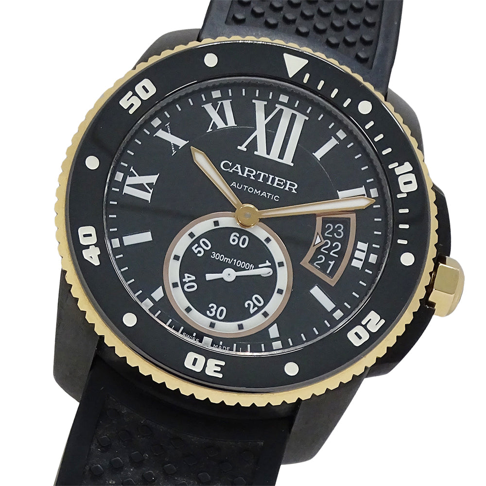 Cartier カルティエ カリブル ダイバー W2CA0004 メンズ 腕時計 デイト 自動巻き AT ピンクゴールド PG ラバー 【中古】