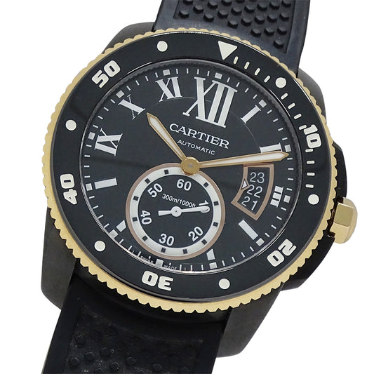 Cartier カルティエ カリブル ダイバー W2CA0004 メンズ 腕時計 デイト 自動巻き AT ピンクゴールド PG ラバー 【中古】