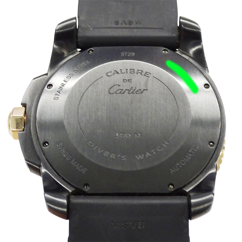 Cartier カルティエ カリブル ダイバー W2CA0004 メンズ 腕時計 デイト 自動巻き AT ピンクゴールド PG ラバー 【中古】
