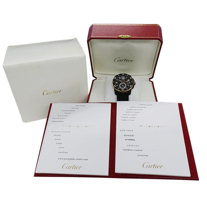 Cartier カルティエ カリブル ダイバー W2CA0004 メンズ 腕時計 デイト 自動巻き AT ピンクゴールド PG ラバー 【中古】
