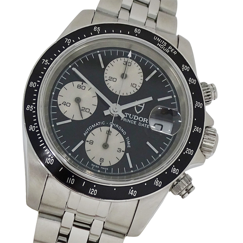 TUDOR チューダー プリンスデイト 79260 メンズ 腕時計 クロノタイム 自動巻き AT ステンレス SS ブラック 磨き済み 【中古】