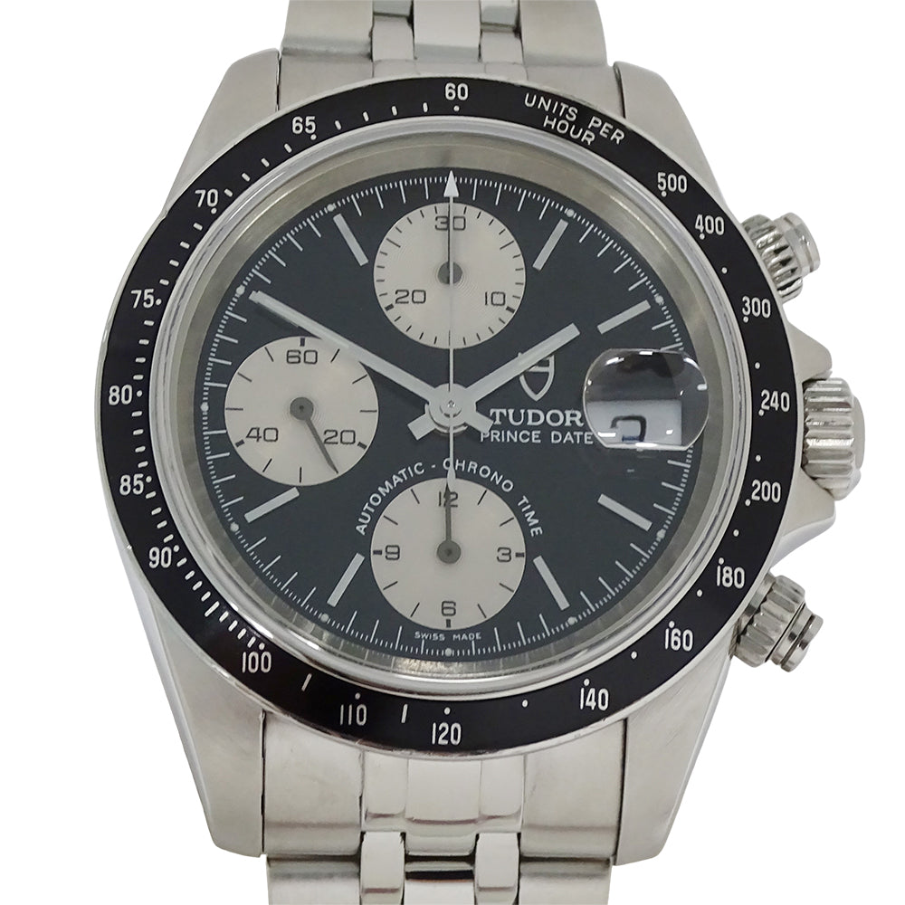 TUDOR チューダー プリンスデイト 79260 メンズ 腕時計 クロノタイム 自動巻き AT ステンレス SS ブラック 磨き済み 【中古】