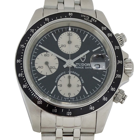 TUDOR チューダー プリンスデイト 79260 メンズ 腕時計 クロノタイム 自動巻き AT ステンレス SS ブラック 磨き済み 【中古】