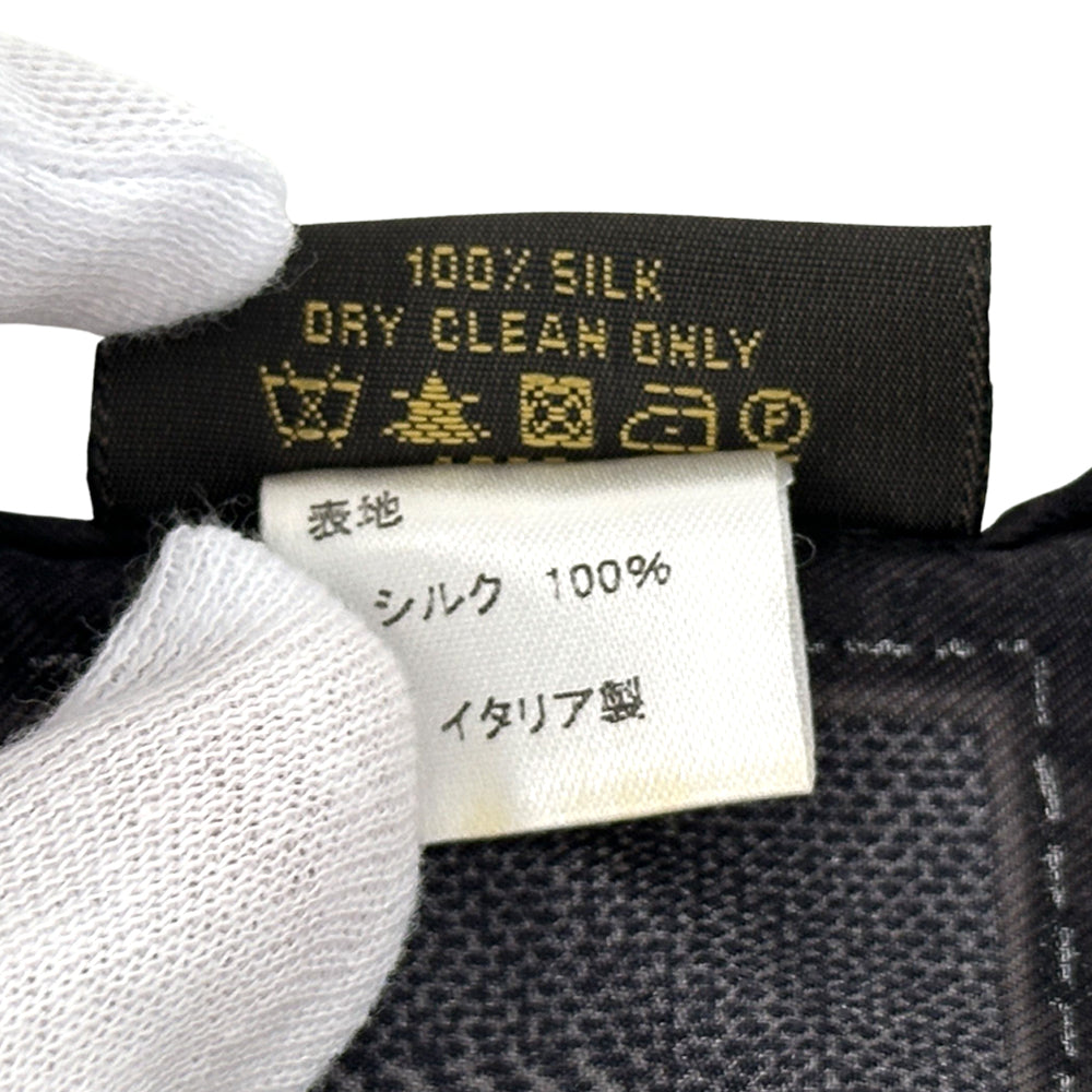 LOUIS VUITTON ルイ・ヴィトン カレ・ニューデニム スカーフ モノグラム ノワール ブラック シルク レディース 【中古】