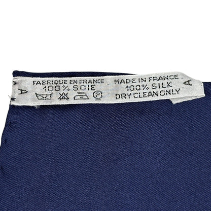 HERMES エルメス カレ90 LES TAMBOURS タンブールの太鼓 スカーフ ネイビー マルチカラー シルク レディース 【中古】