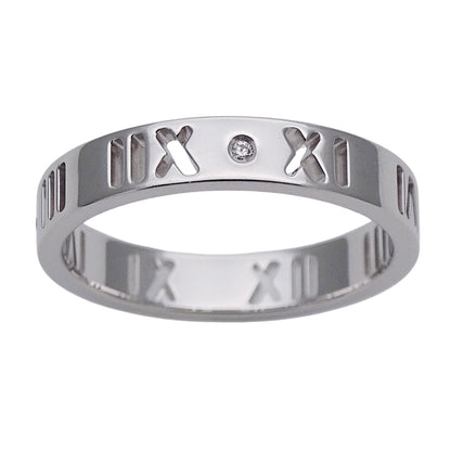 TIFFANY&Co. ティファニー アトラス ピアスド リング 指輪 750WG ホワイトゴールド ダイヤモンド 約9号 レディース 【中古】