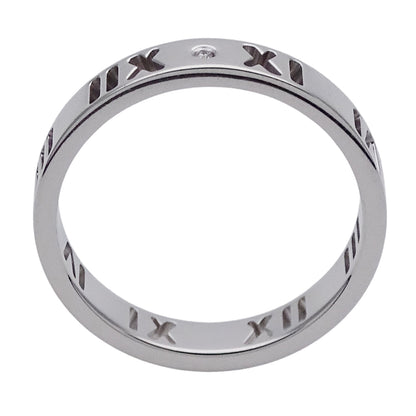 TIFFANY&Co. ティファニー アトラス ピアスド リング 指輪 750WG ホワイトゴールド ダイヤモンド 約9号 レディース 【中古】