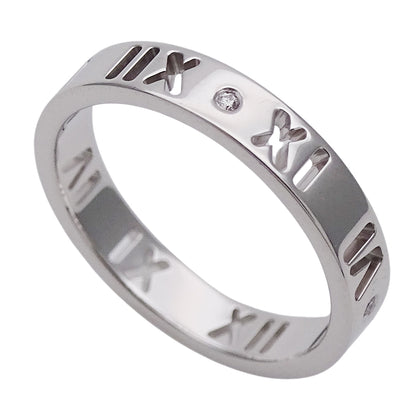 TIFFANY&Co. ティファニー アトラス ピアスド リング 指輪 750WG ホワイトゴールド ダイヤモンド 約9号 レディース 【中古】