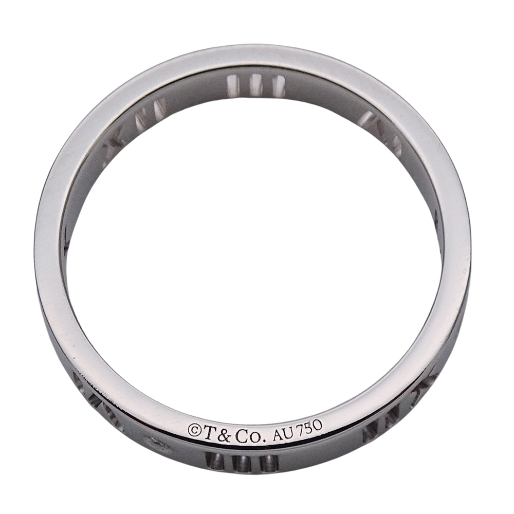 TIFFANY&Co. ティファニー アトラス ピアスド リング 指輪 750WG ホワイトゴールド ダイヤモンド 約9号 レディース 【中古】