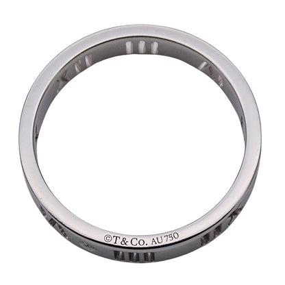 TIFFANY&Co. ティファニー アトラス ピアスド リング 指輪 750WG ホワイトゴールド ダイヤモンド 約9号 レディース 【中古】