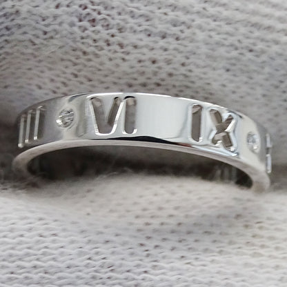 TIFFANY&Co. ティファニー アトラス ピアスド リング 指輪 750WG ホワイトゴールド ダイヤモンド 約9号 レディース 【中古】