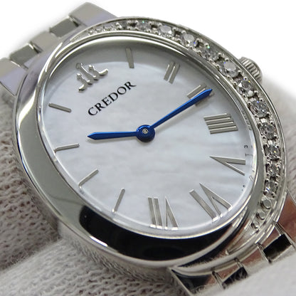 SEIKO セイコー クレドール シグノ 5A70-0BP0 GSWE845 レディース 腕時計 クオーツ QZ ステンレス SS シェル ダイヤモンド 磨き済み 【中古】