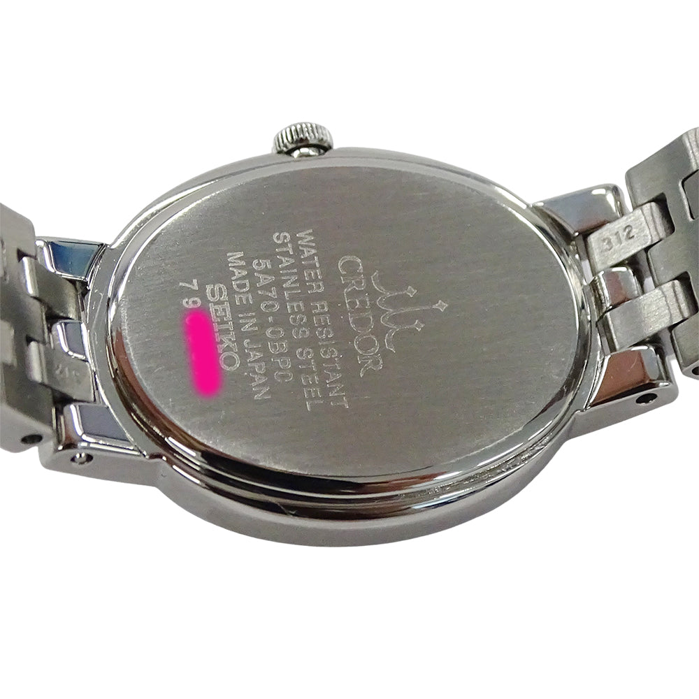 SEIKO セイコー クレドール シグノ 5A70-0BP0 GSWE845 レディース 腕時計 クオーツ QZ ステンレス SS シェル ダイヤモンド 磨き済み 【中古】
