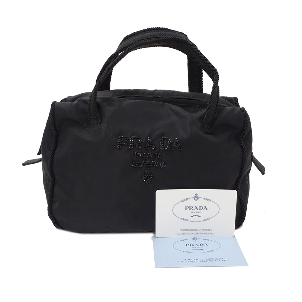 PRADA プラダ テスート ハンドバッグ ブラック B3764 ナイロン レディース 【中古】