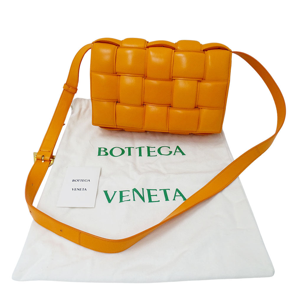 BOTTEGAVENETA ボッテガ・ヴェネタ ショルダーバッグ カセット オレンジ レザー レディース 【中古】