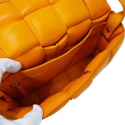 BOTTEGAVENETA ボッテガ・ヴェネタ ショルダーバッグ カセット オレンジ レザー レディース 【中古】