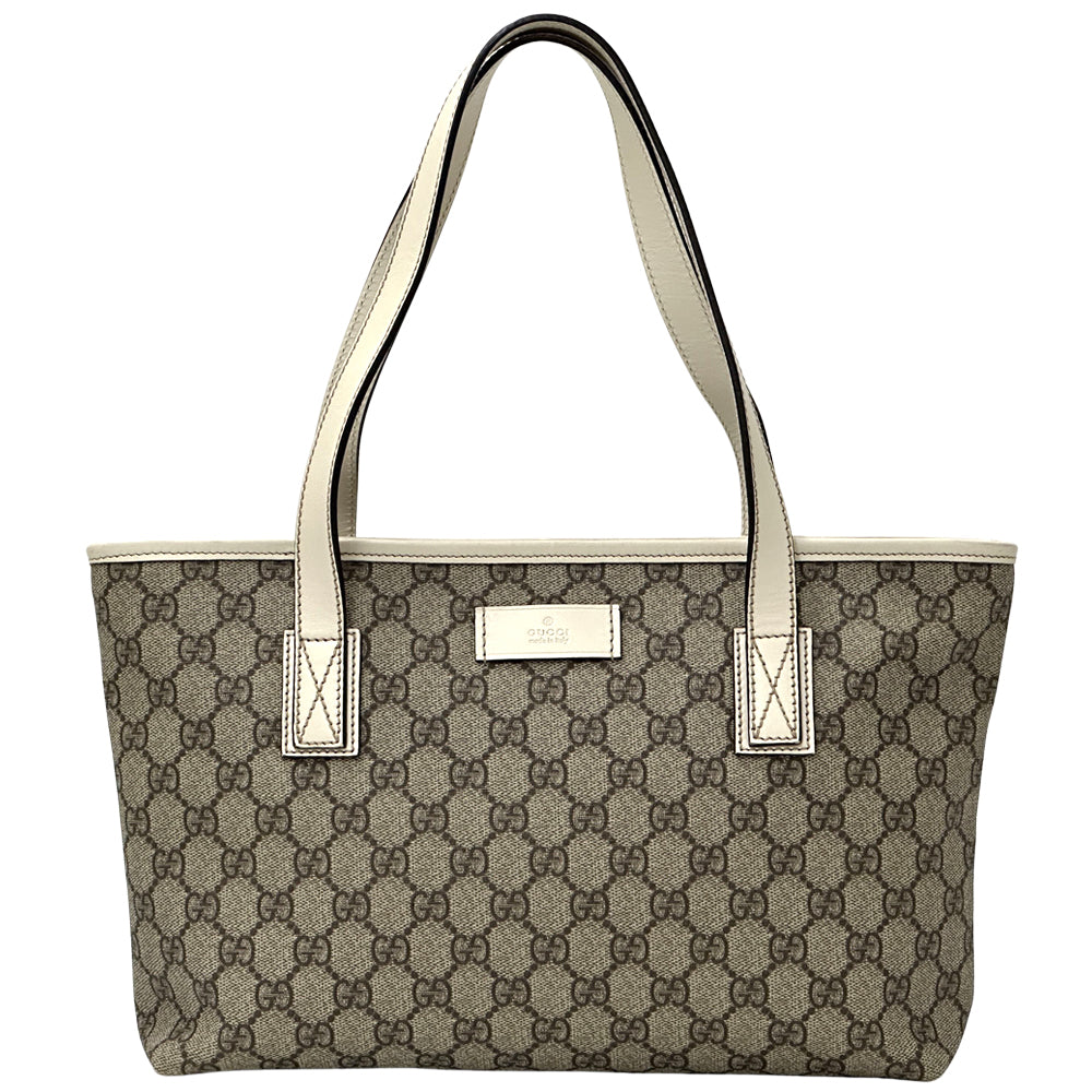 GUCCI グッチ トートバッグ GGスプリーム ブラウン ホワイト GGスプリームキャンバス レディース メンズ 【中古】