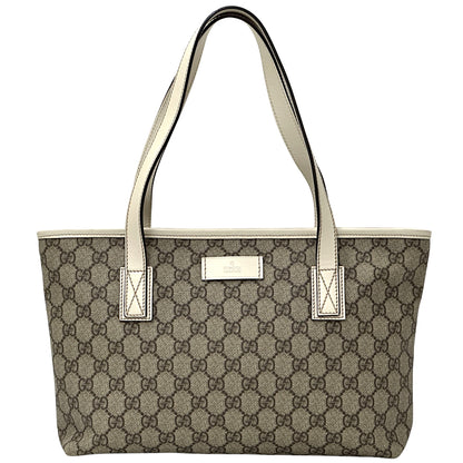 GUCCI グッチ トートバッグ GGスプリーム ブラウン ホワイト GGスプリームキャンバス レディース メンズ 【中古】
