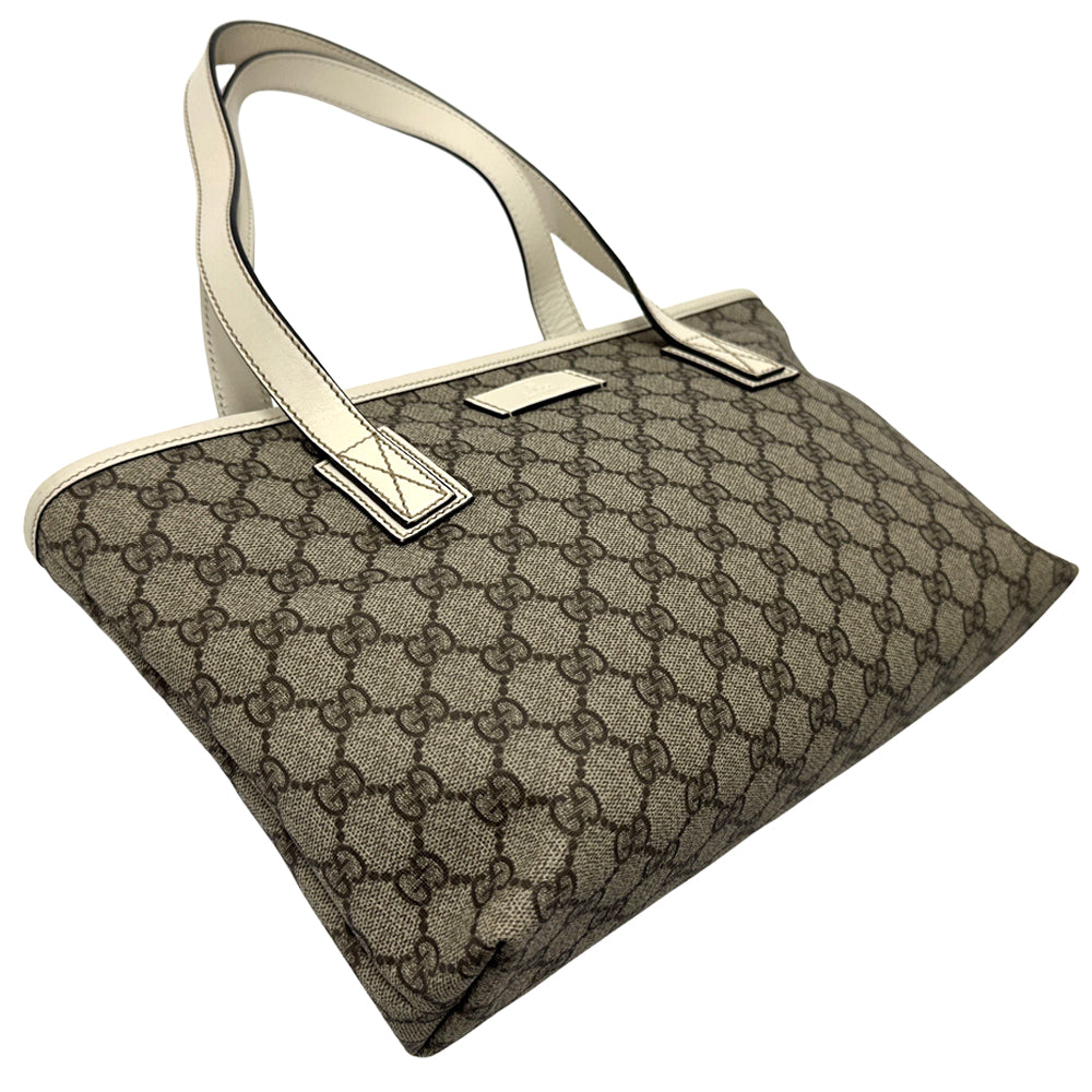 GUCCI グッチ トートバッグ GGスプリーム ブラウン ホワイト GGスプリームキャンバス レディース メンズ 【中古】