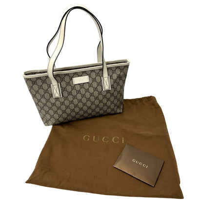 GUCCI グッチ トートバッグ GGスプリーム ブラウン ホワイト GGスプリームキャンバス レディース メンズ 【中古】
