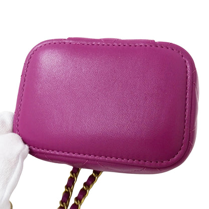 CHANEL シャネル バニティバッグ ショルダーバッグ マトラッセ ココボール パープル ゴールド金具 ラムスキン レディース 【中古】