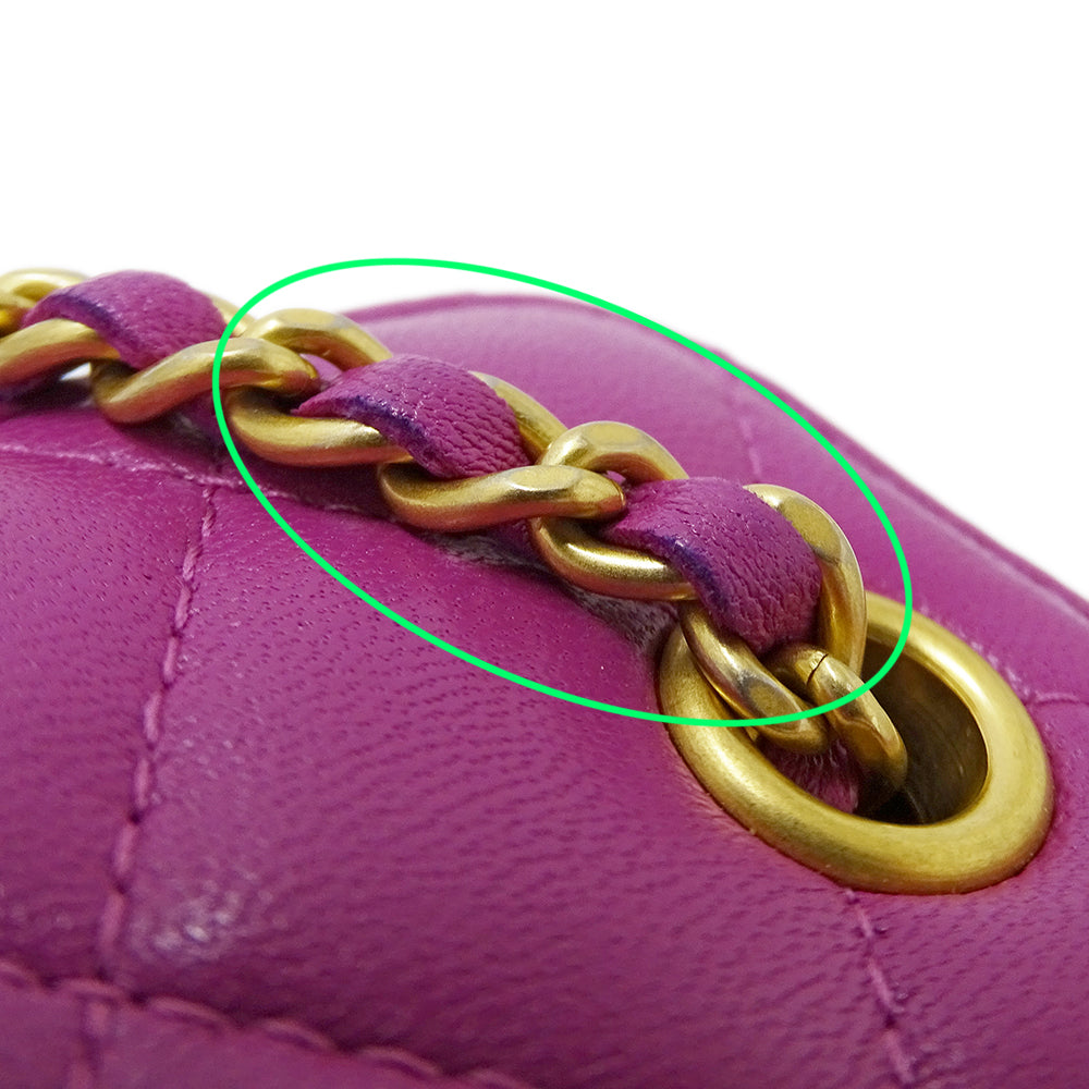 CHANEL シャネル バニティバッグ ショルダーバッグ マトラッセ ココボール パープル ゴールド金具 ラムスキン レディース 【中古】