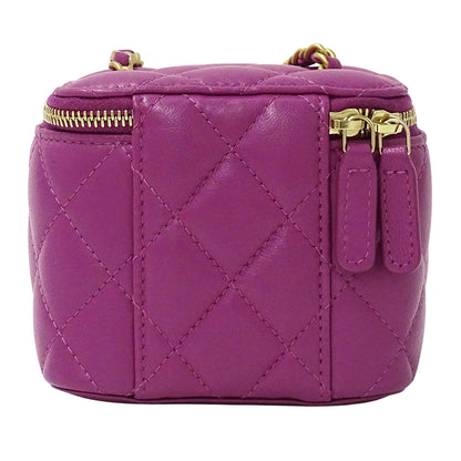 CHANEL シャネル バニティバッグ ショルダーバッグ マトラッセ ココボール パープル ゴールド金具 ラムスキン レディース 【中古】