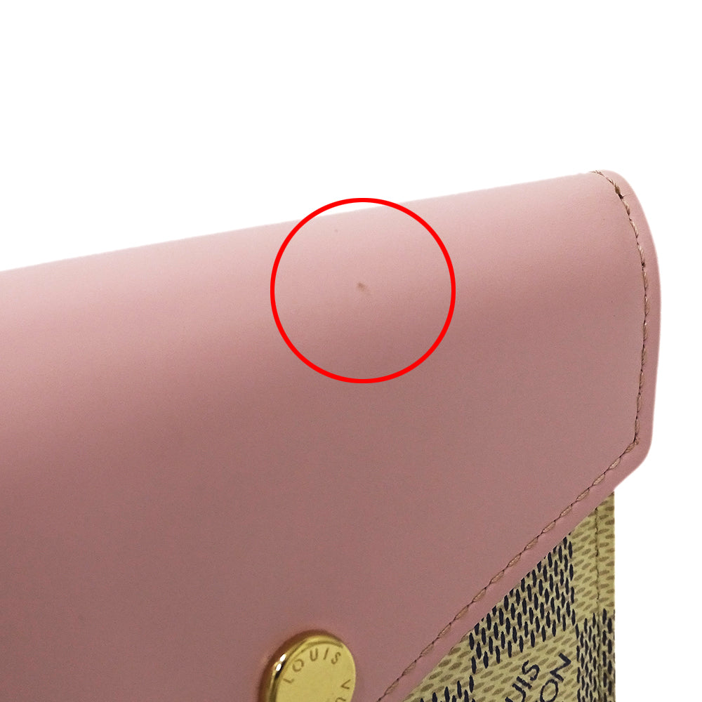 LOUIS VUITTON ルイ・ヴィトン ポルトフォイユ ゾエ 三つ折り財布 ダミエ アズール ローズバレリーヌ N60168 ダミエアズールキャンバス レディース 【中古】