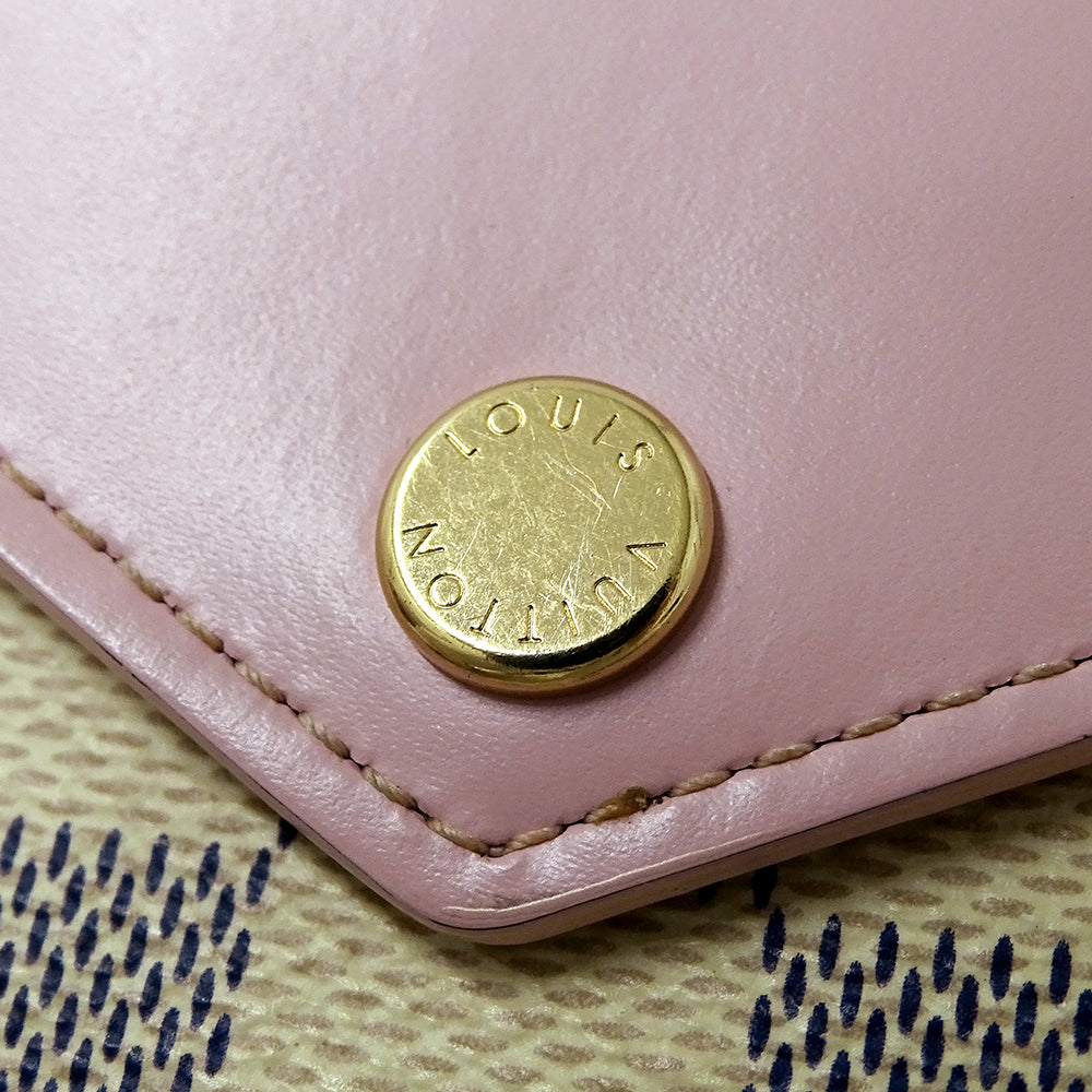 LOUIS VUITTON ルイ・ヴィトン ポルトフォイユ ゾエ 三つ折り財布 ダミエ アズール ローズバレリーヌ N60168 ダミエアズールキャンバス レディース 【中古】