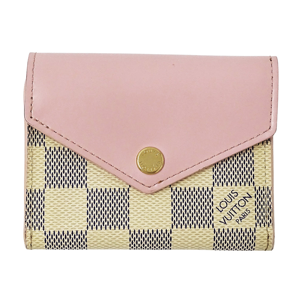 LOUIS VUITTON ルイ・ヴィトン ポルトフォイユ ゾエ 三つ折り財布 ダミエ アズール ローズバレリーヌ N60168 ダミエアズールキャンバス レディース 【中古】