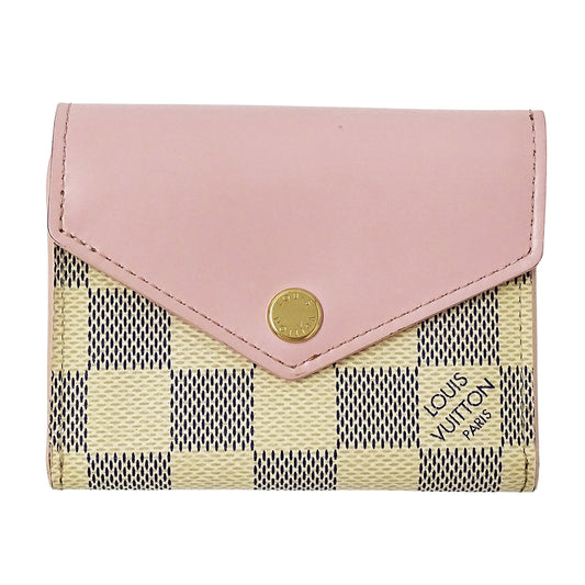 LOUIS VUITTON ルイ・ヴィトン ポルトフォイユ ゾエ 三つ折り財布 ダミエ アズール ローズバレリーヌ N60168 ダミエアズールキャンバス レディース 【中古】