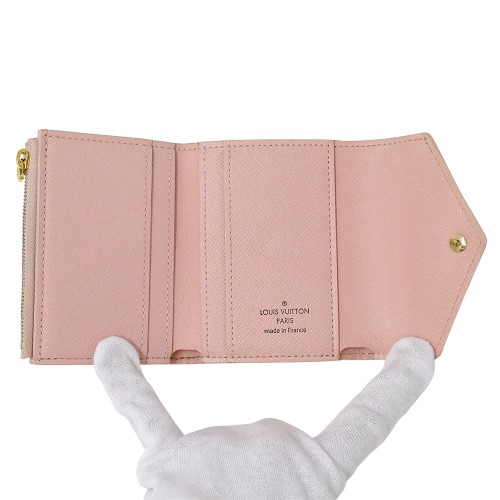 LOUIS VUITTON ルイ・ヴィトン ポルトフォイユ ゾエ 三つ折り財布 ダミエ アズール ローズバレリーヌ N60168 ダミエアズールキャンバス レディース 【中古】
