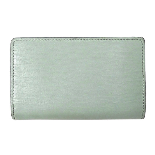 GUCCI グッチ 二つ折り財布 ミントグリーン 772640 レザー レディース 【中古】