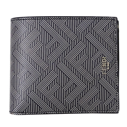 FENDI フェンディ 二つ折り財布 ズッカ ブラック～グレー 7M0169 レザー メンズ 【中古】