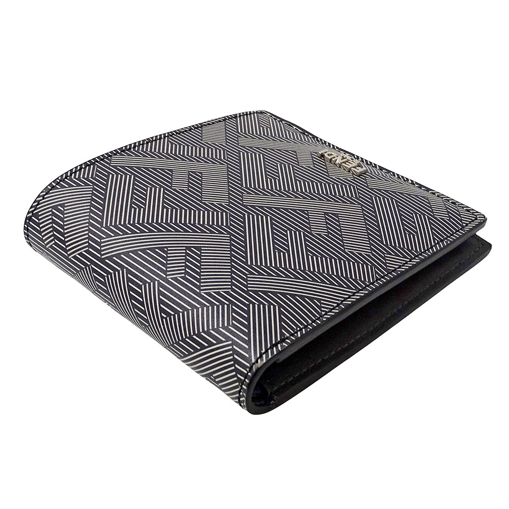 FENDI フェンディ 二つ折り財布 ズッカ ブラック～グレー 7M0169 レザー メンズ 【中古】