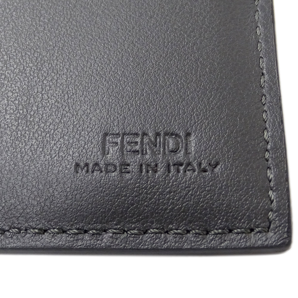 FENDI フェンディ 二つ折り財布 ズッカ ブラック～グレー 7M0169 レザー メンズ 【中古】