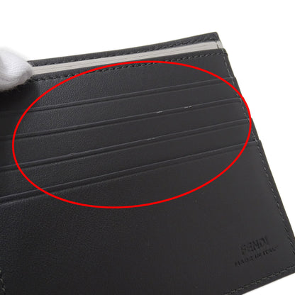 FENDI フェンディ 二つ折り財布 ズッカ ブラック～グレー 7M0169 レザー メンズ 【中古】