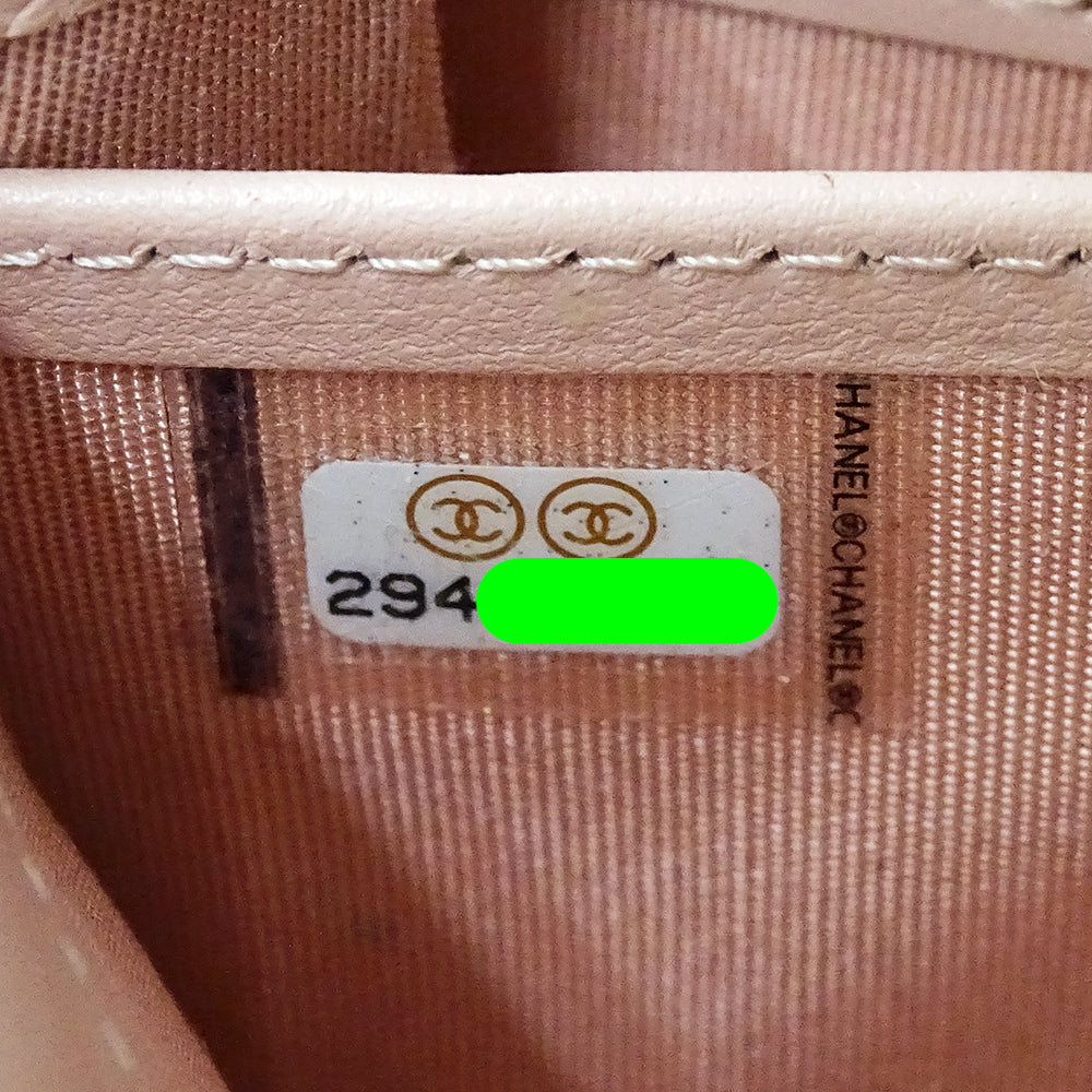 CHANEL シャネル 長財布 ボーイシャネル ピンク ゴールド金具 キャビアスキン レディース 【中古】