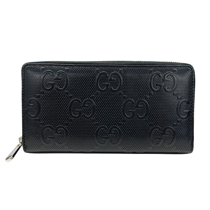 GUCCI グッチ GGエンボス ジップアラウンドウォレット 長財布 ブラック 625558 メンズ 【中古】