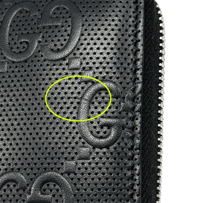 GUCCI グッチ GGエンボス ジップアラウンドウォレット 長財布 ブラック 625558 メンズ 【中古】