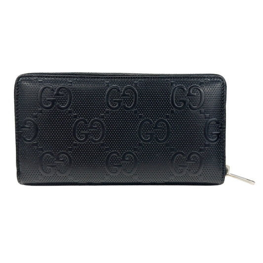GUCCI グッチ GGエンボス ジップアラウンドウォレット 長財布 ブラック 625558 メンズ 【中古】