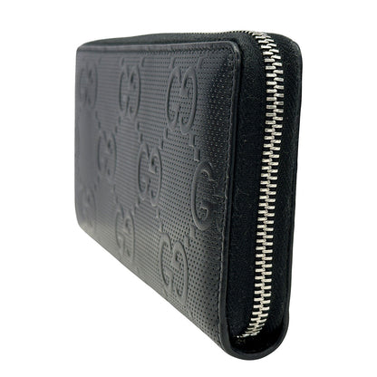 GUCCI グッチ GGエンボス ジップアラウンドウォレット 長財布 ブラック 625558 メンズ 【中古】