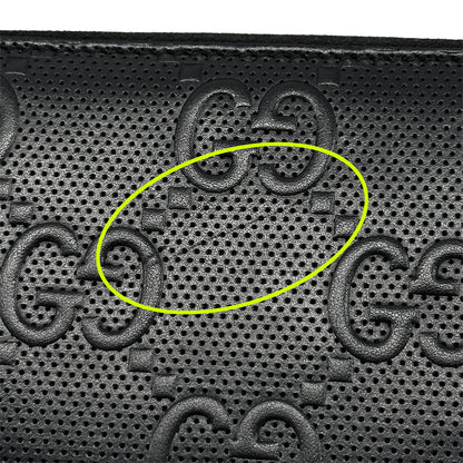 GUCCI グッチ GGエンボス ジップアラウンドウォレット 長財布 ブラック 625558 メンズ 【中古】
