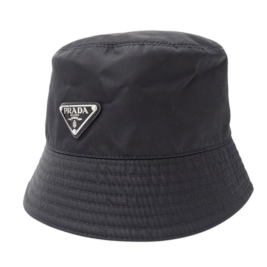 PRADA プラダ Re-Nylon バケットハット ハット ブラック ナイロン Sサイズ レディース メンズ 【中古】