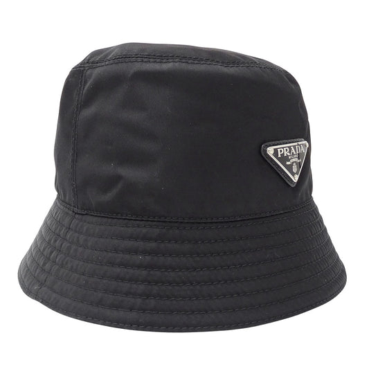 PRADA プラダ Re-Nylon バケットハット ハット ブラック ナイロン Sサイズ レディース メンズ 【中古】