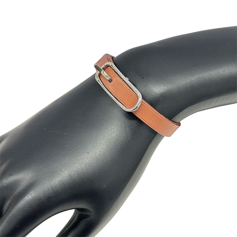 HERMES エルメス アピ1 ブレスレット レザー ブラウン シルバー金具 Mサイズ レディース 【中古】