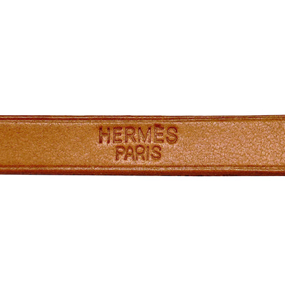 HERMES エルメス アピ1 ブレスレット レザー ブラウン シルバー金具 Mサイズ レディース 【中古】