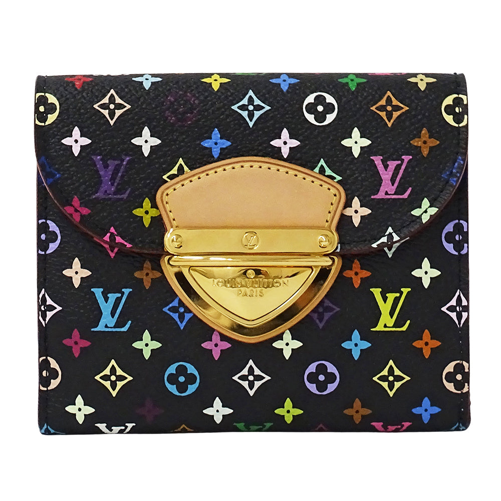 LOUIS VUITTON ルイ・ヴィトン ポルトフォイユ ジョイ 二つ折り財布 モノグラム マルチカラー ノワール ヴィオレ M60283 モノグラムマルチカラー レディース 【中古】