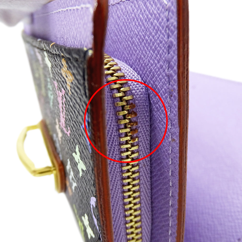 LOUIS VUITTON ルイ・ヴィトン ポルトフォイユ ジョイ 二つ折り財布 モノグラム マルチカラー ノワール ヴィオレ M60283 モノグラムマルチカラー レディース 【中古】