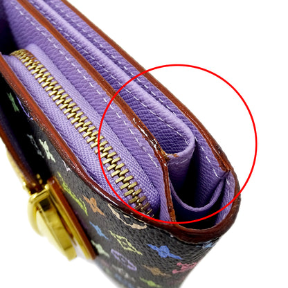 LOUIS VUITTON ルイ・ヴィトン ポルトフォイユ ジョイ 二つ折り財布 モノグラム マルチカラー ノワール ヴィオレ M60283 モノグラムマルチカラー レディース 【中古】